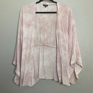 Sim & Sam Pink Kimono S/M Bohemian Boho Tie Dye Festival Slouchy Draped Feminine